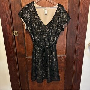 Love Squared Black Lace Dress 1X